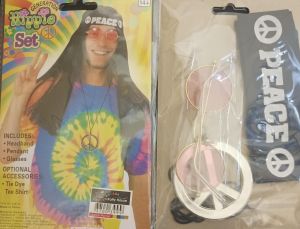 Glasses - Hippy Set (bandana, glasses, peace necklace)
